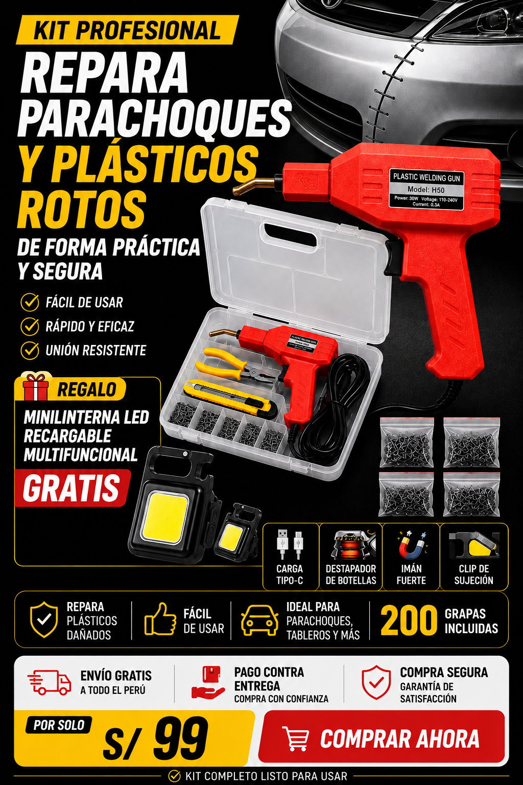 KIT PROFESIONAL DE REPARACION DE PLASTICOS